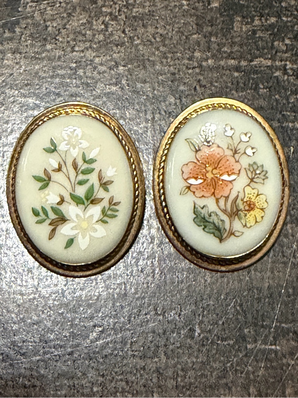 Lenox Floral Porcelain Pendant/Brooch Set *Vintage*